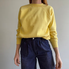 1980s Blank Baby Yellow Raglan Sweatshirt
