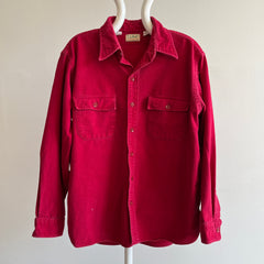 1980s L.L. Bean USA Made Bordeaux Colored Buttery Soft Chamois Flannel