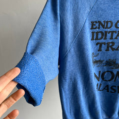 1970s End of the Iditarod Trail - Nome, Alaska - Front and Back Cut Sleeve Sweatshirt