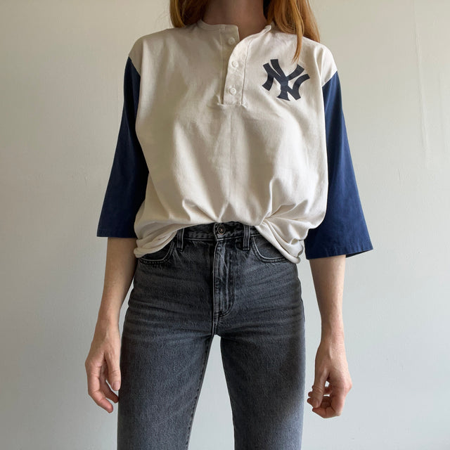 T-shirt de baseball des Yankees de New York des années 1970 (Allez Dodgers !! Désolé, j'ai dû)