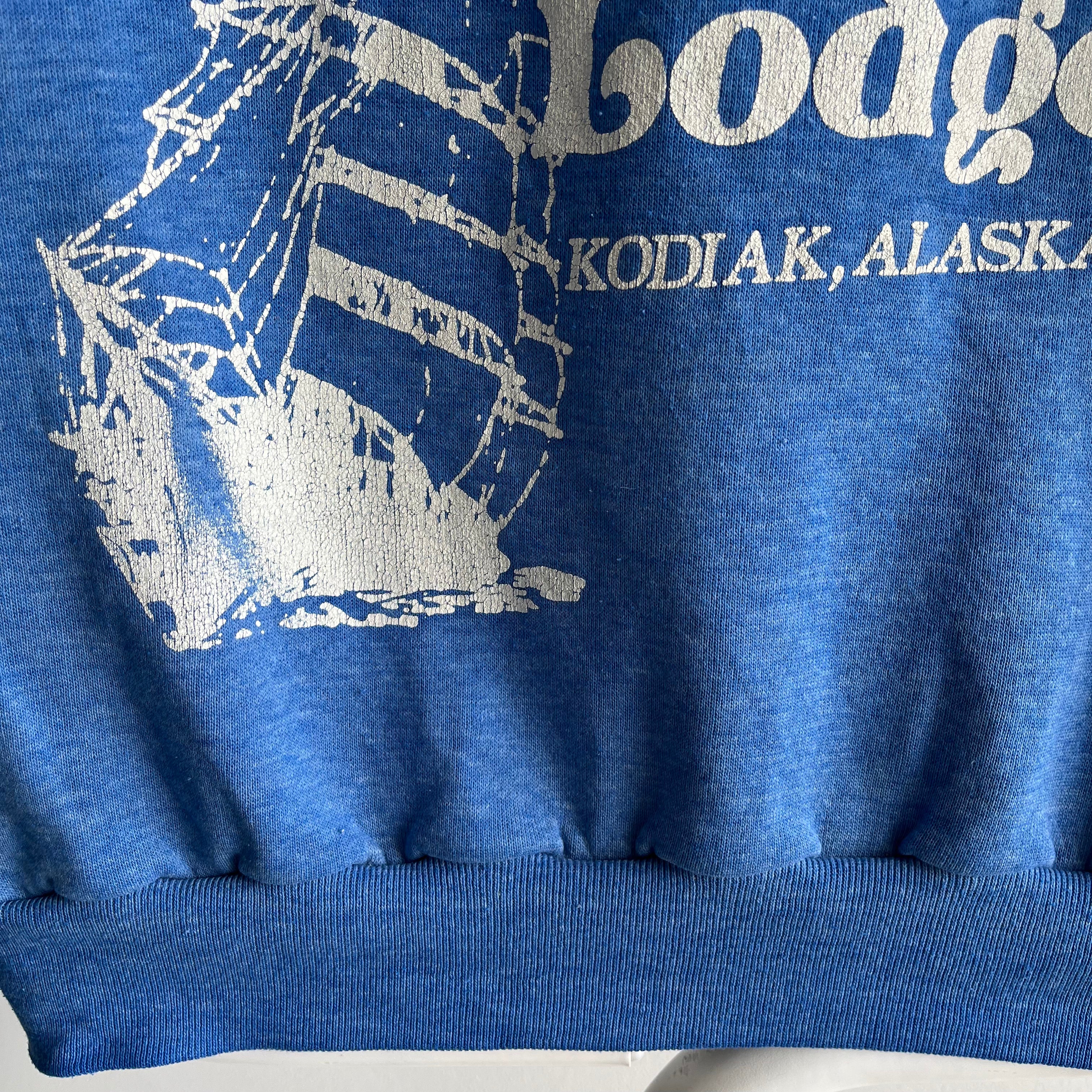 1970s End of the Iditarod Trail - Nome, Alaska - Front and Back Cut Sleeve Sweatshirt