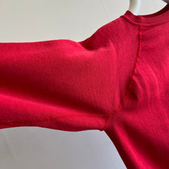 1980s Buttery Soft Arm Gusset Blank Red Sweatshirt - Mieux que la moyenne !