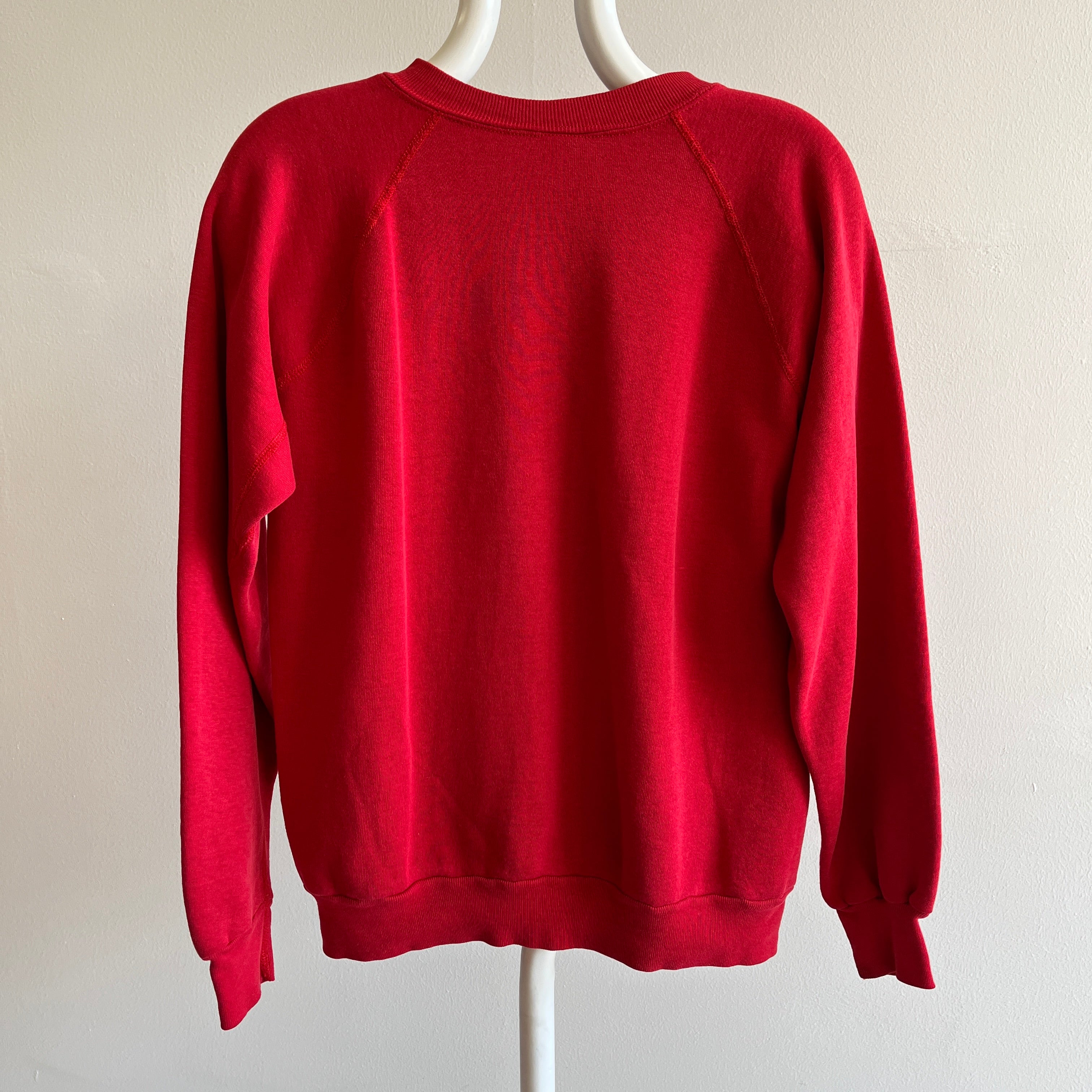 1980s Buttery Soft Arm Gusset Blank Red Sweatshirt - Better Than Your Average!