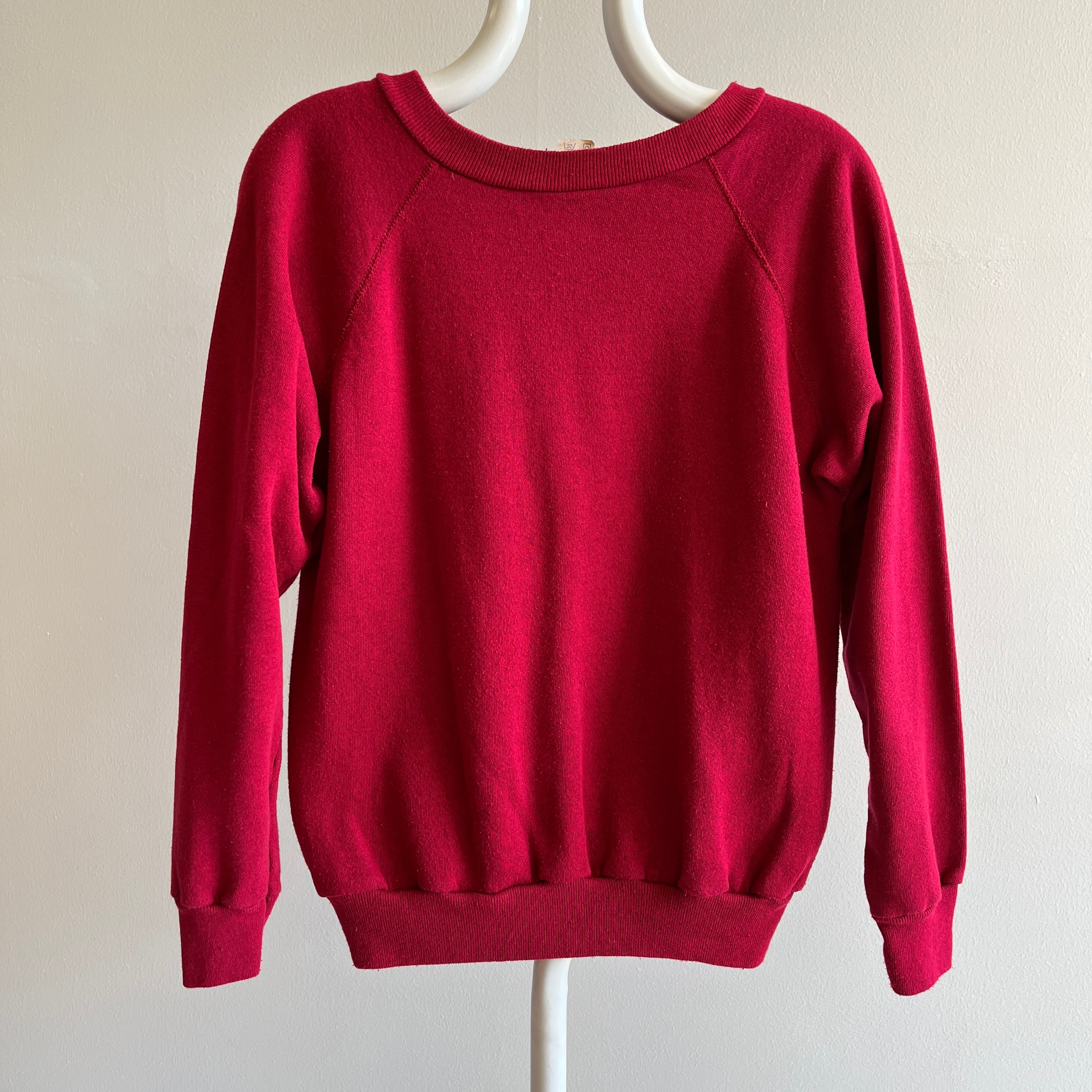 1980s Blank Burgundy Sweatshirt