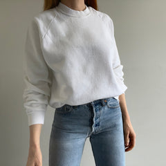 1980s Blank White Sun Belt Raglan Sweatshirt