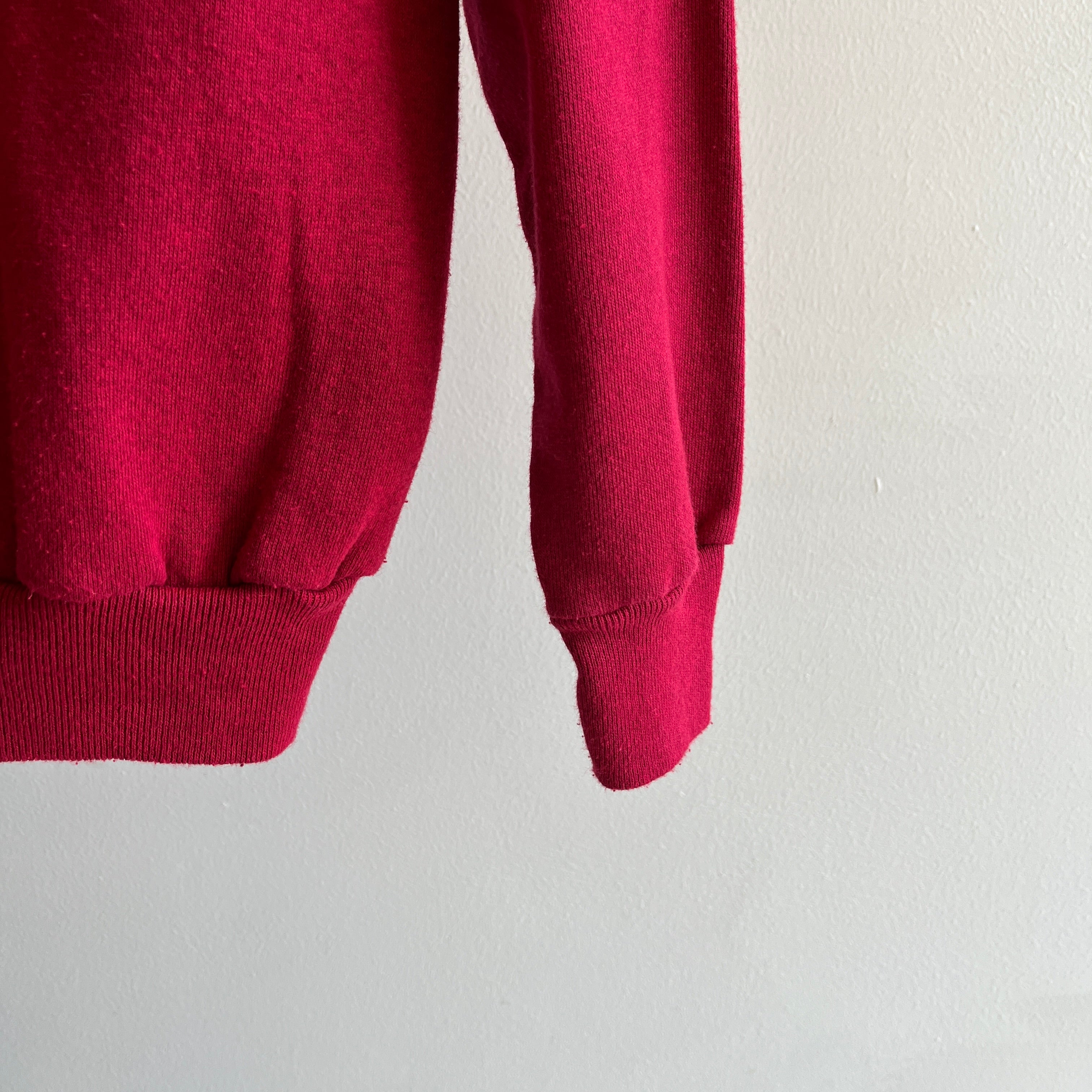 1980s Blank Burgundy Sweatshirt