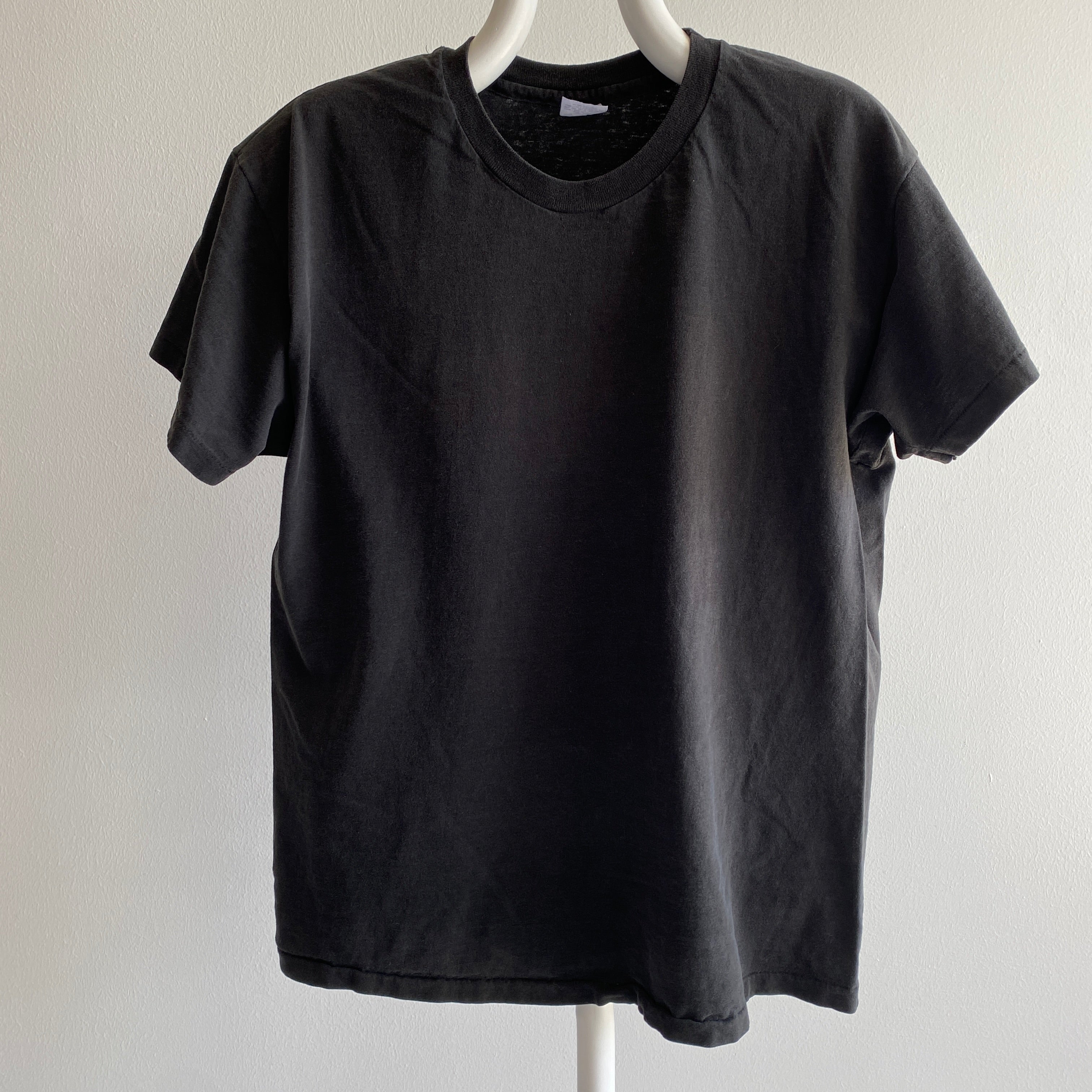 1990s Blank Black Hanes Cotton T-Shirt