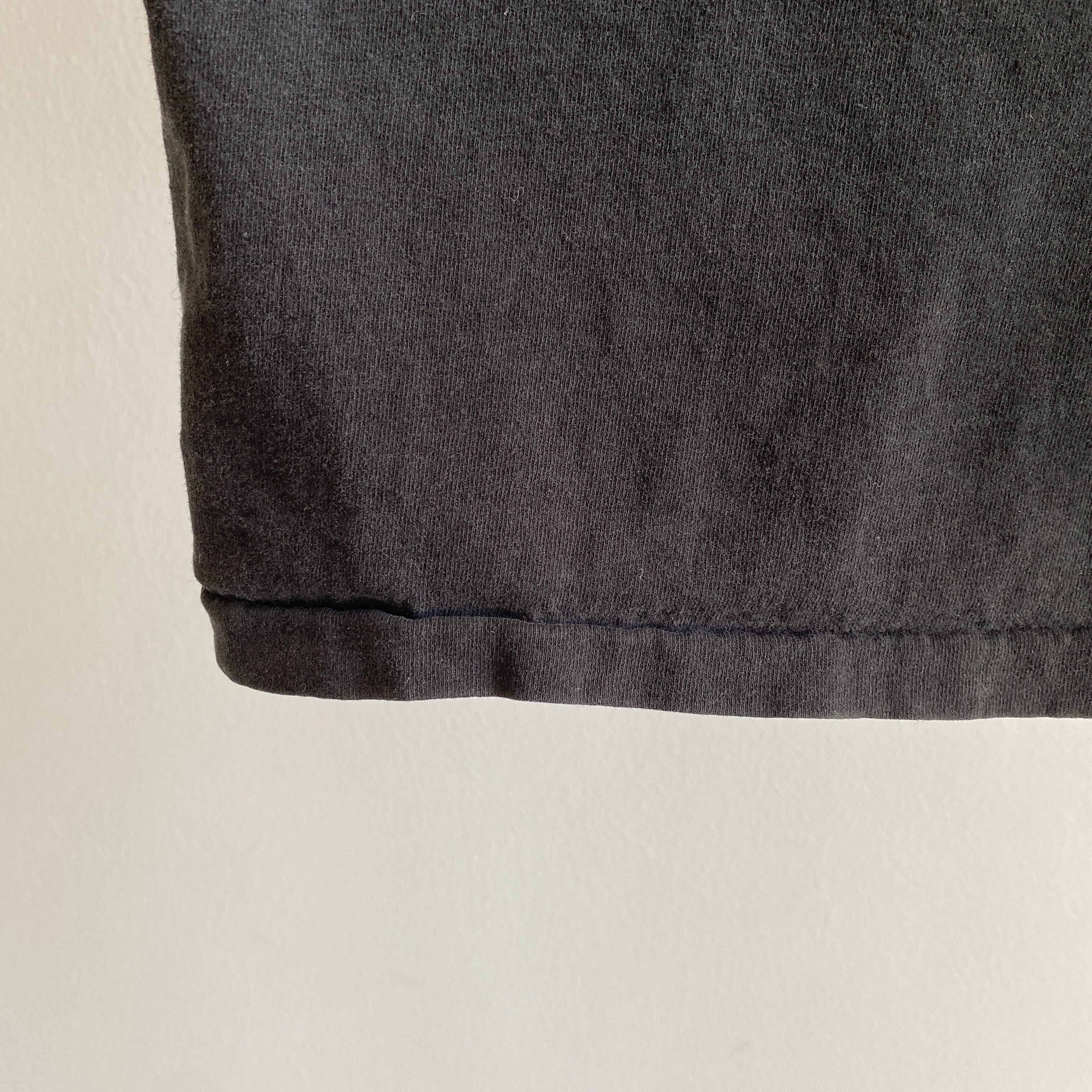 1990s Blank Black Hanes Cotton T-Shirt