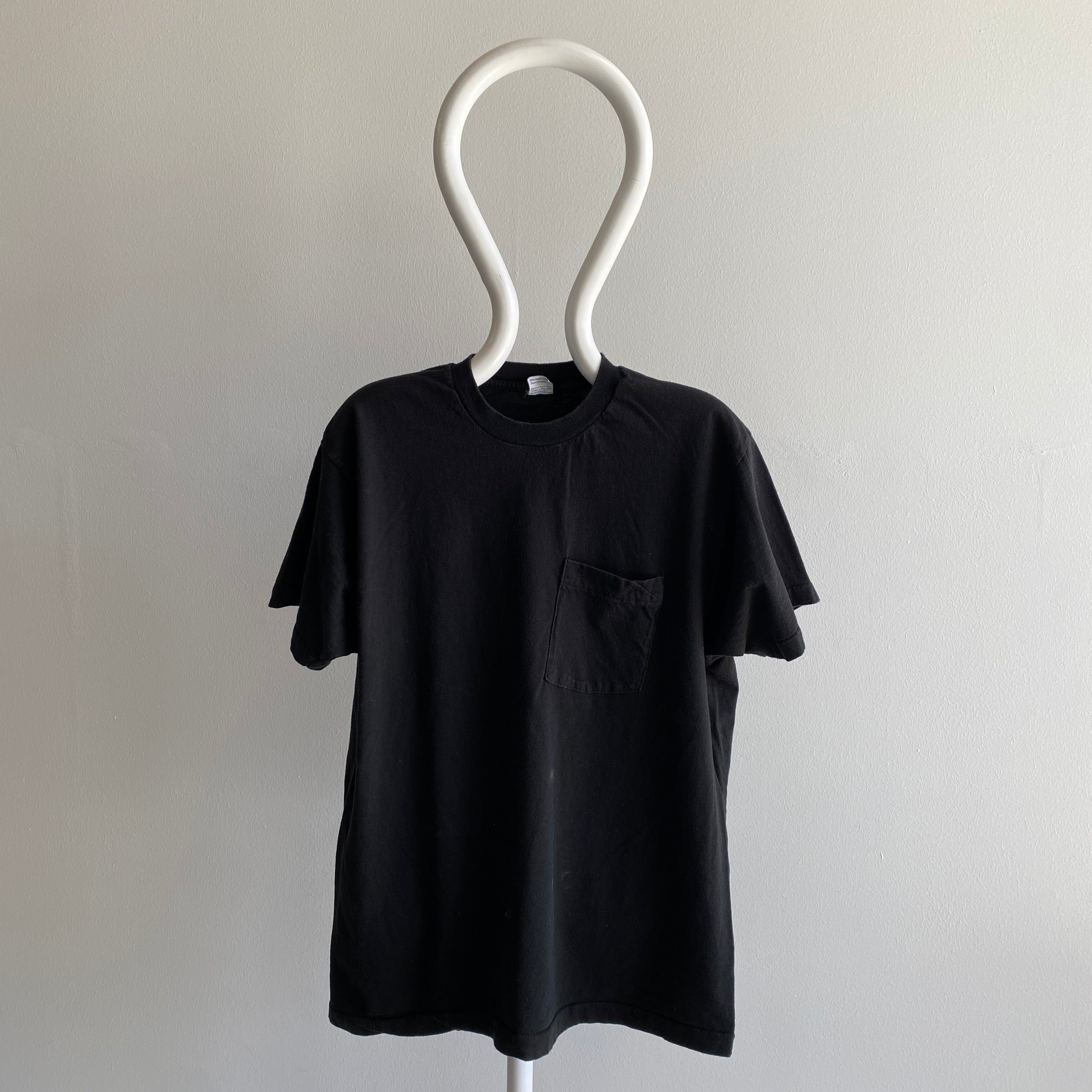 1980s BVD Blank Black Pocket T-Shirt