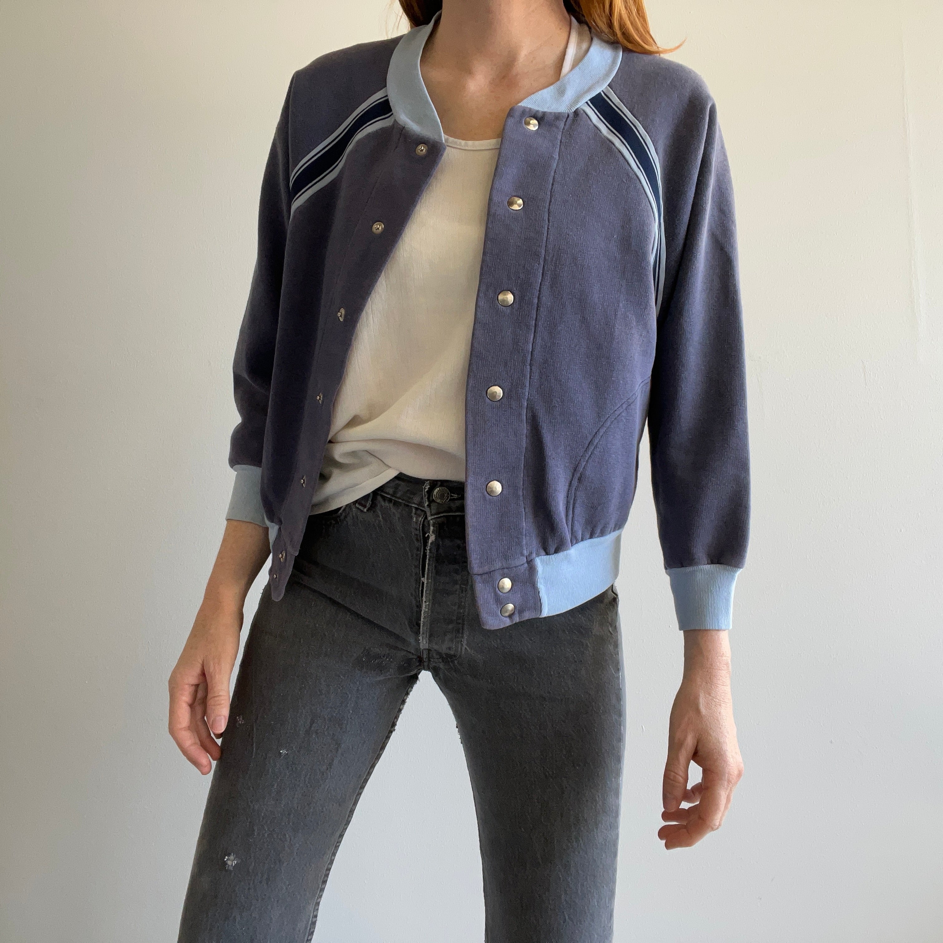 1970s Snap Front Sweatshirt Jacket - THIS!