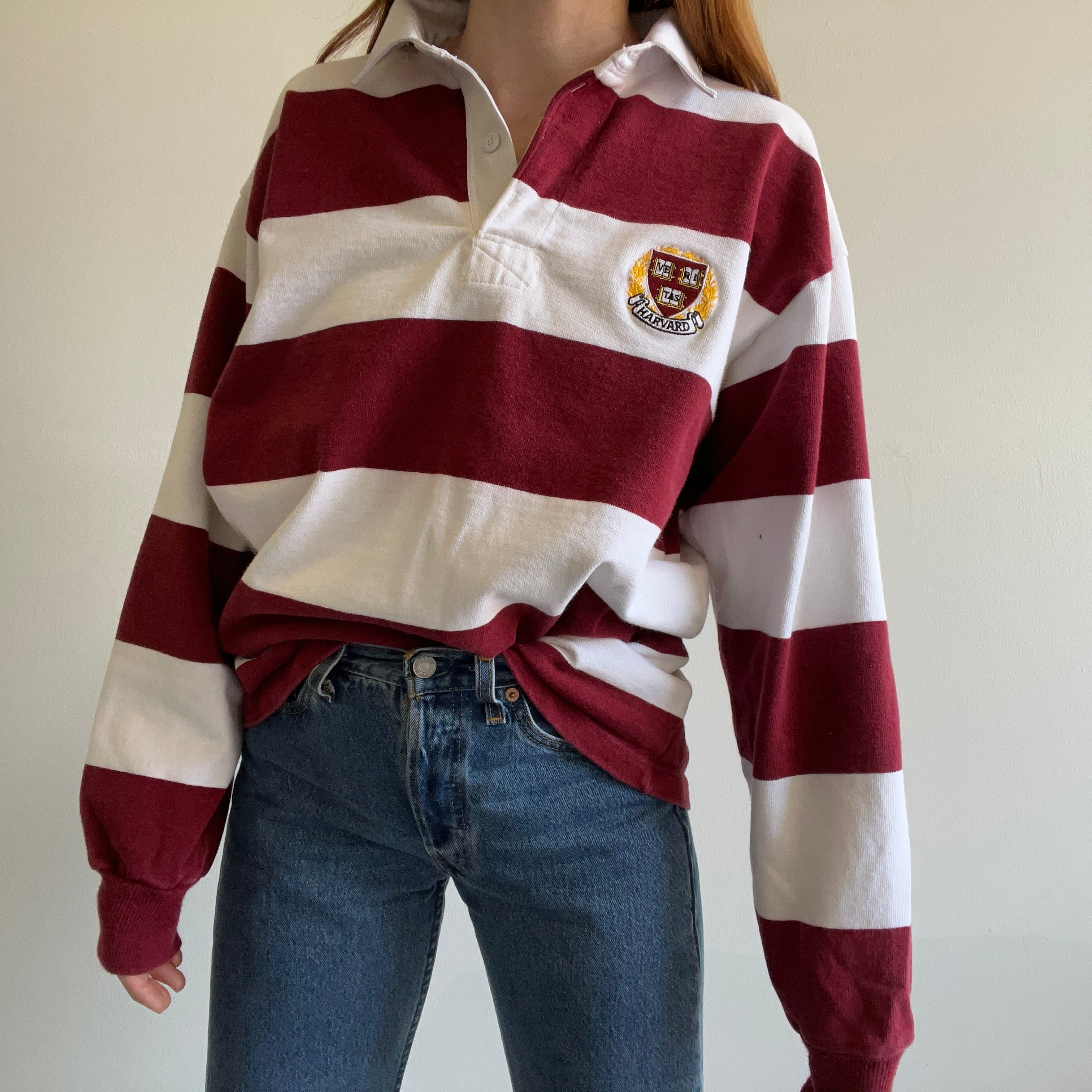 Chemise de rugby de l'Université de Harvard des années 1990 par Barbarian - !!!!!