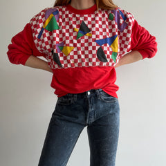 1980s ULTRA 80s Geometric Shape Quilted Sweatshirt - WOWZA