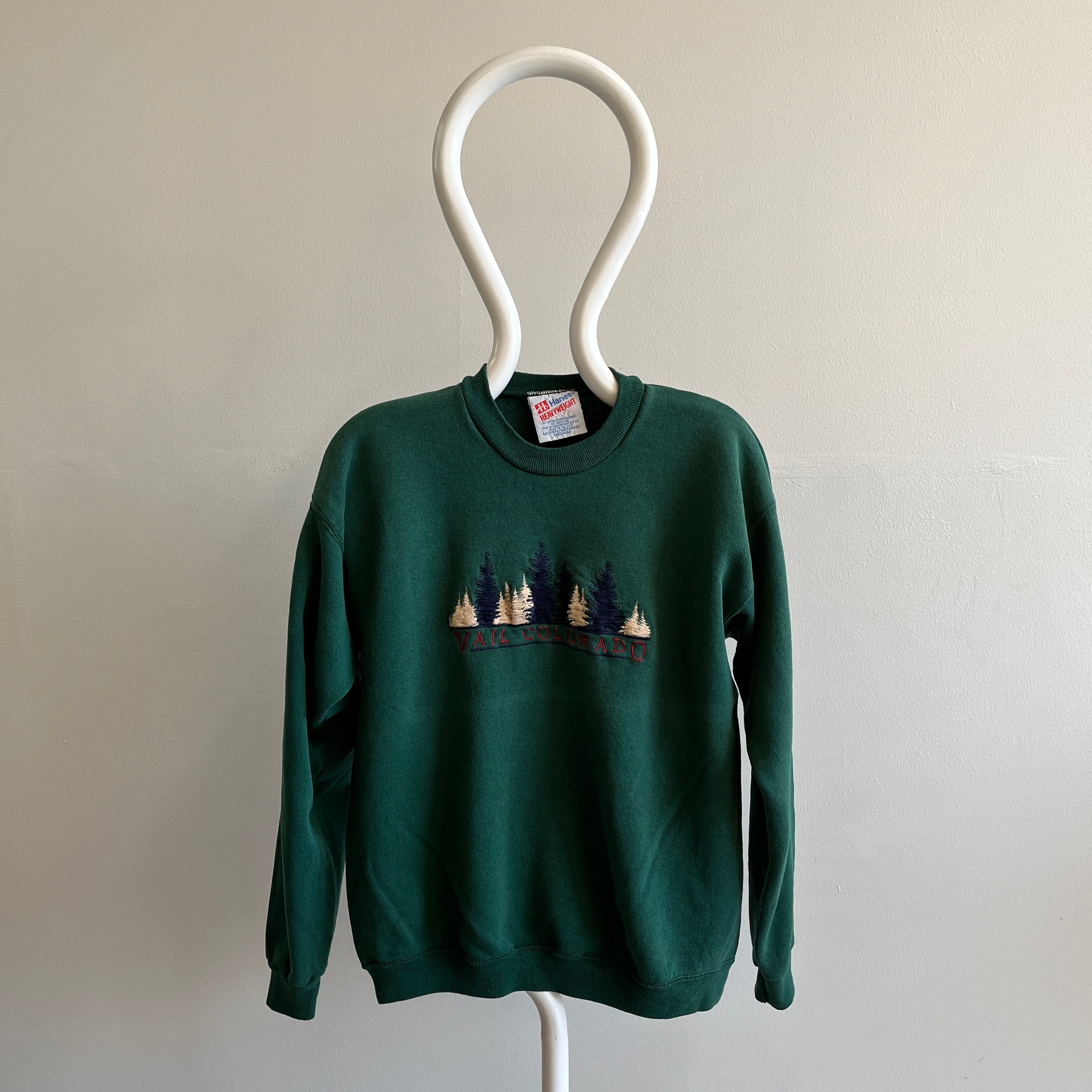 1980s Vail, Colorado Pine Tree Sweatshirt by Hanes Heavyweight - USA Made