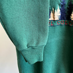 1980s Vail, Colorado Pine Tree Sweatshirt par Hanes Heavyweight - USA Made