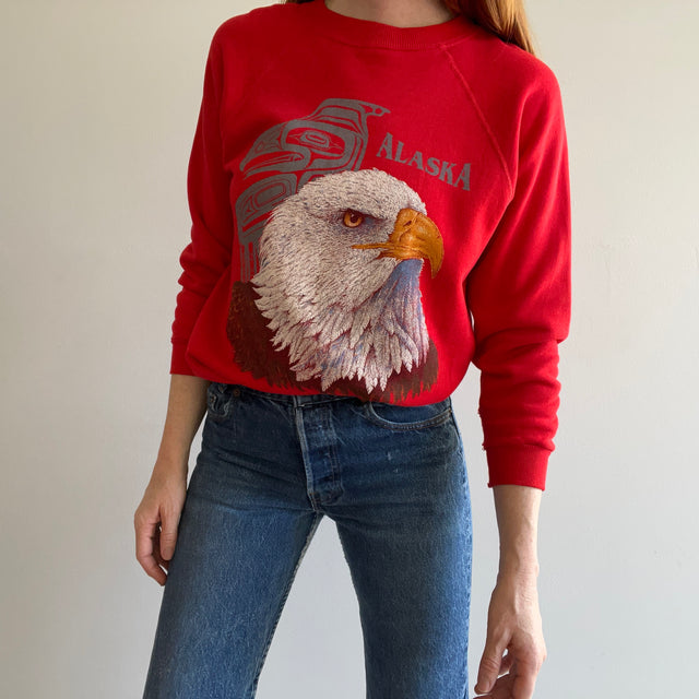 Sweat-shirt touristique Alaska Eagle des années 1990