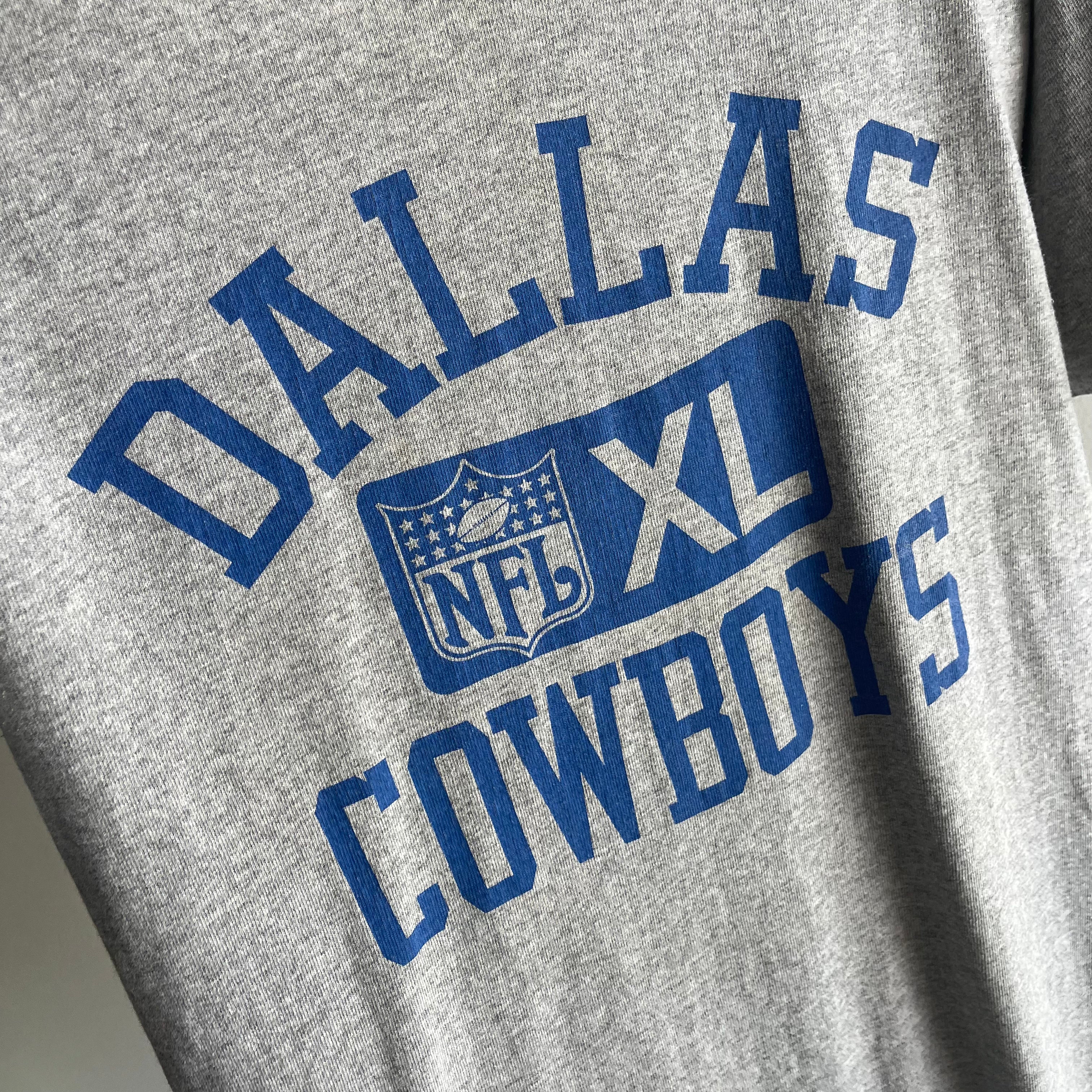 1980s Dallas Cowboys Cotton Rolled Neck T-Shirt