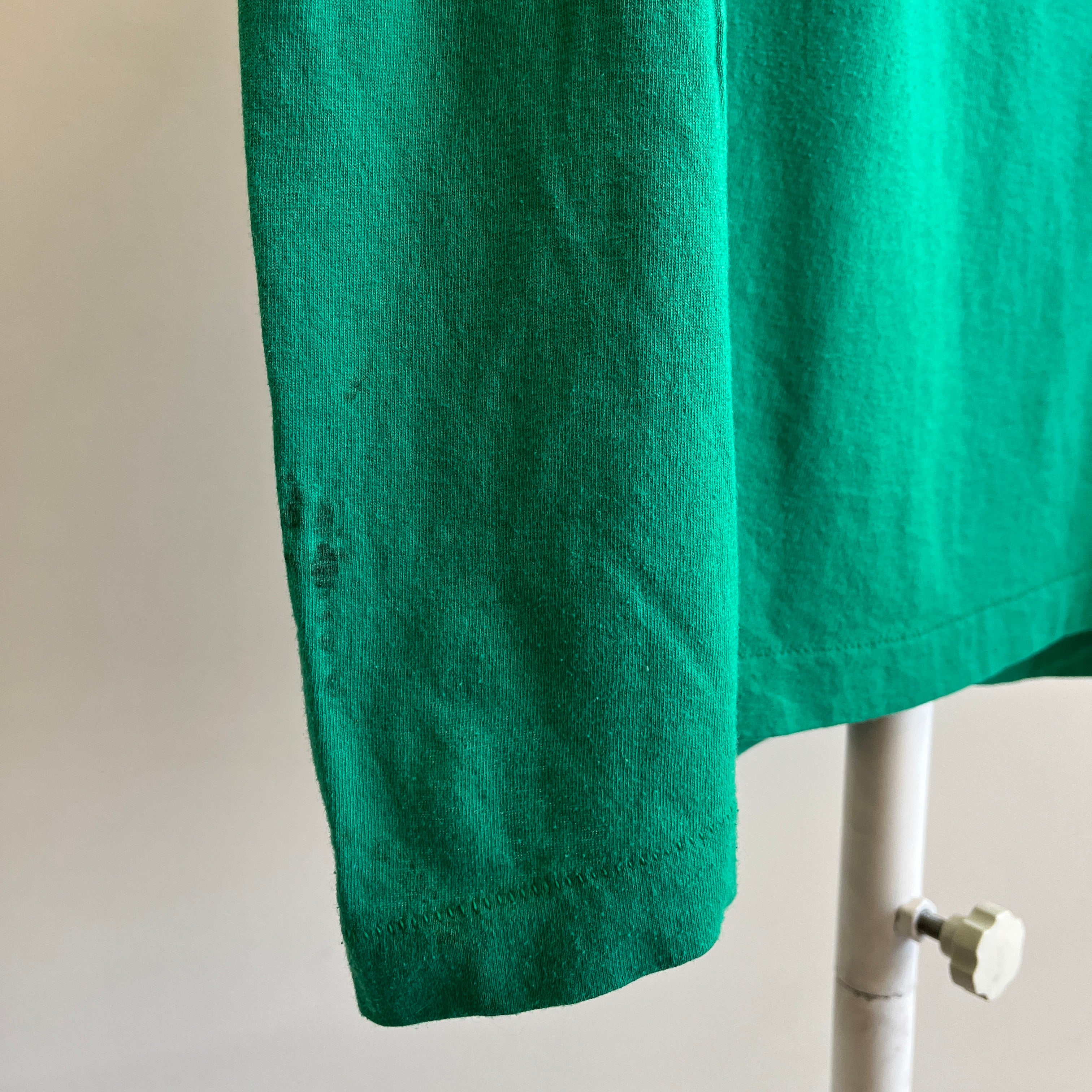 1980s Kelly Green Muscle Pocket Tank Top