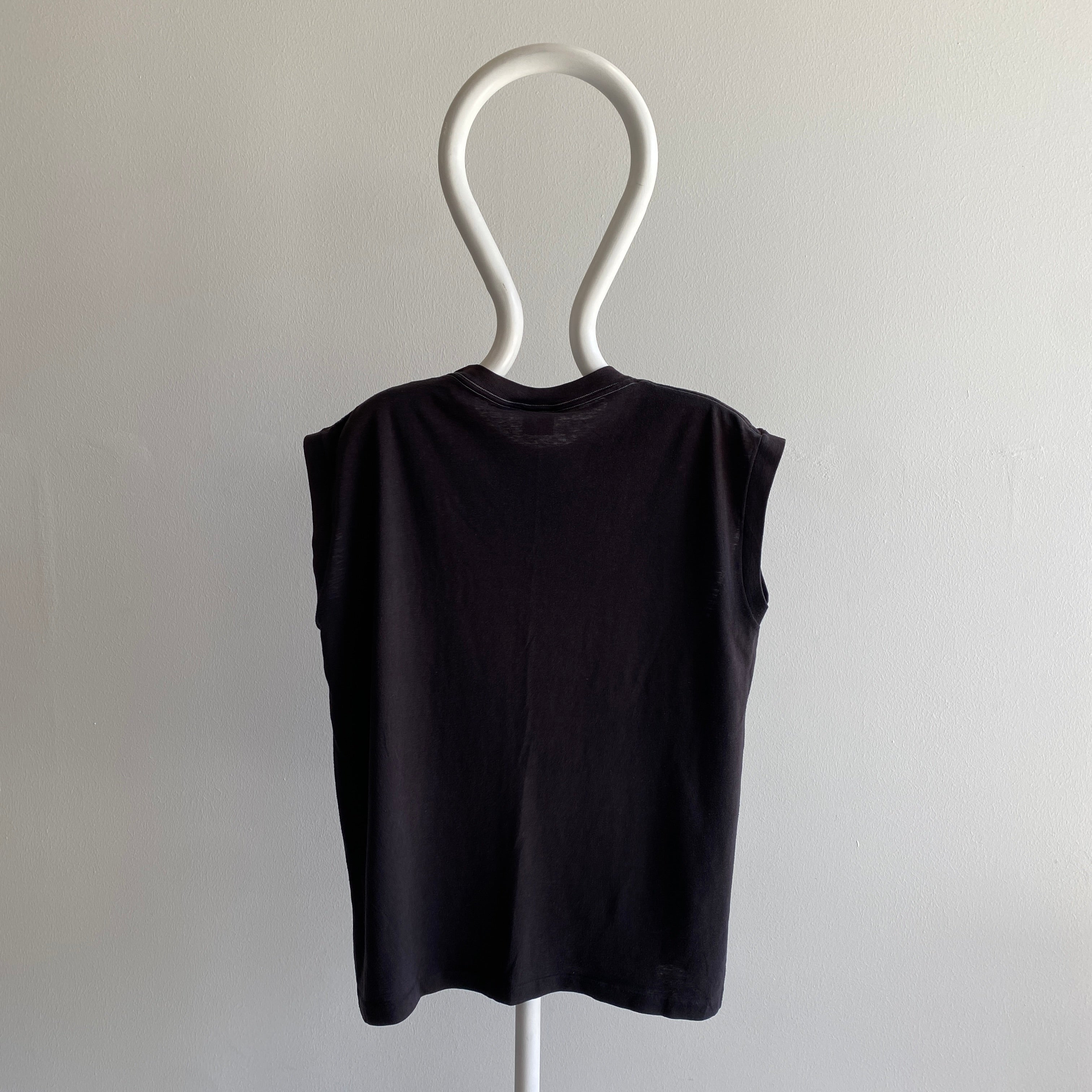 1970s Blank Black Muscle Tee - The Best One!!