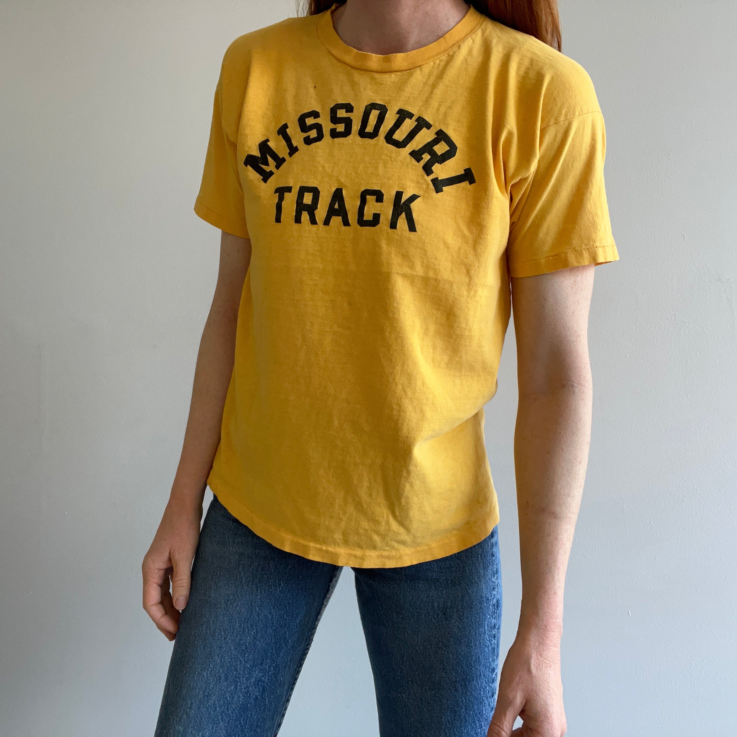 T-shirt Missouri Track des années 1960/70 parfaitement usé