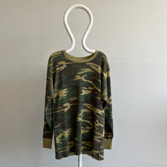 1980s XL Long Camo Thermal Shirt