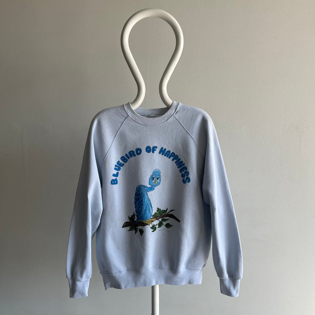 1989 DIY V Sad "Bluebird of Happiness" Sweat-shirt peint à la main - Comme, Woah