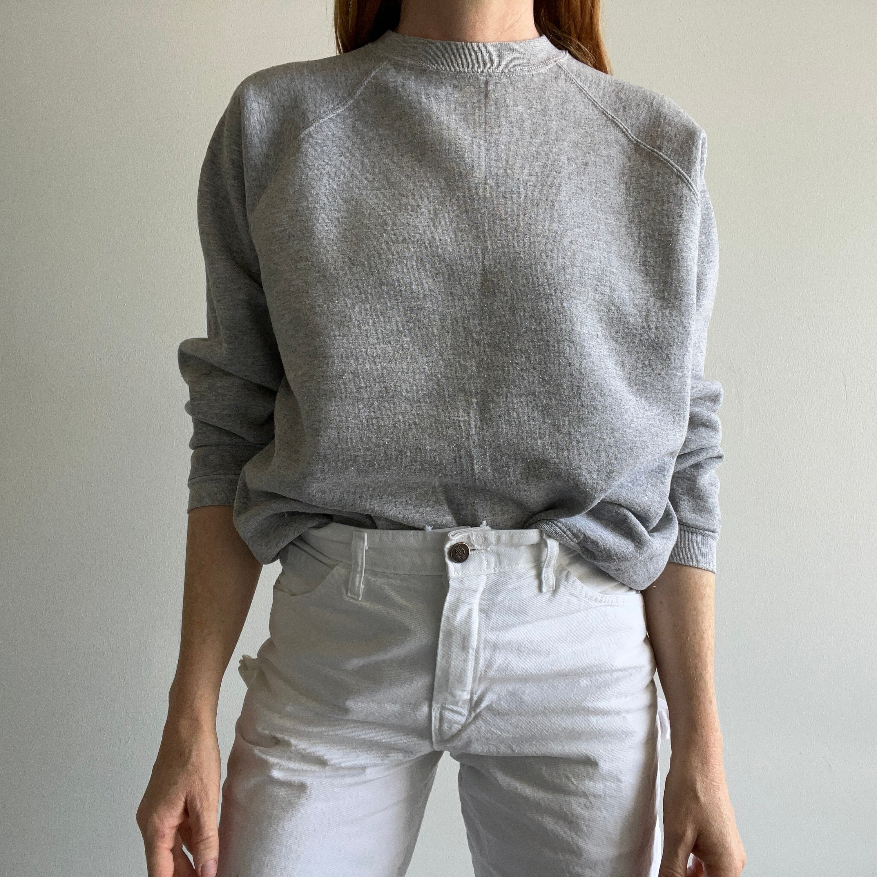 1990s Hanes Her Way Blank Gray Sweatshirt