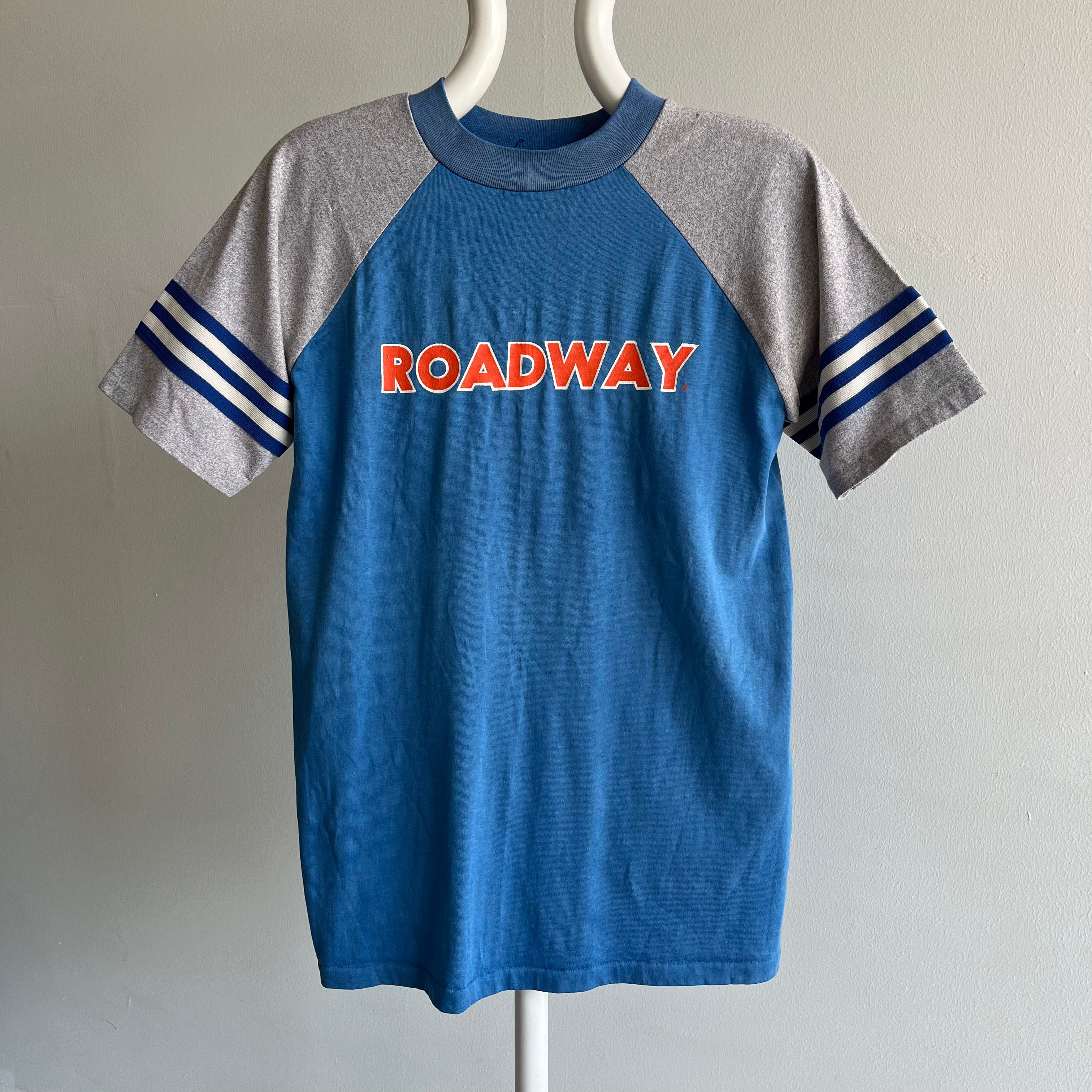 T-shirt à manches courtes de baseball Roadway des années 1970/80 par Velva Sheen