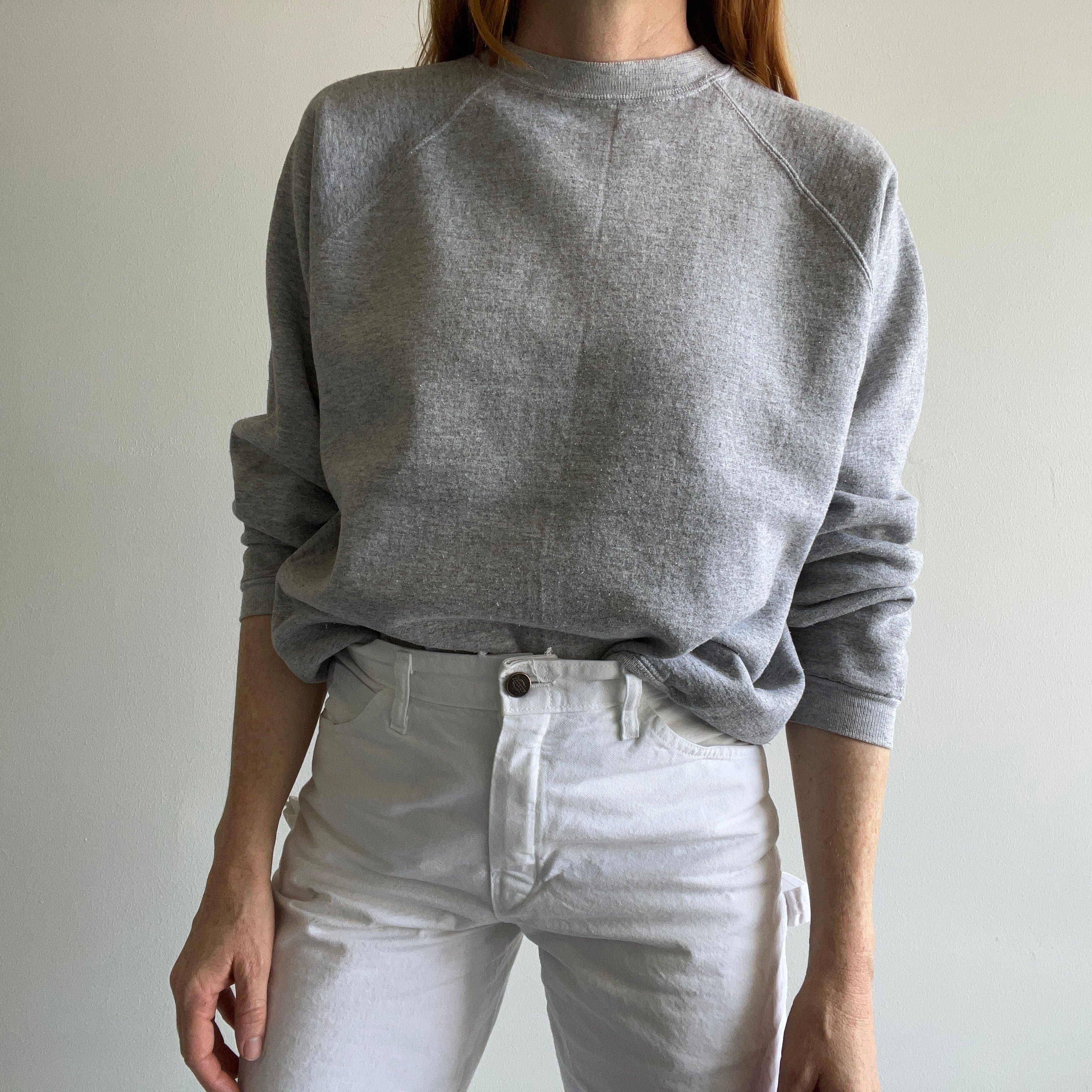 1990s Hanes Her Way Blank Gray Sweatshirt