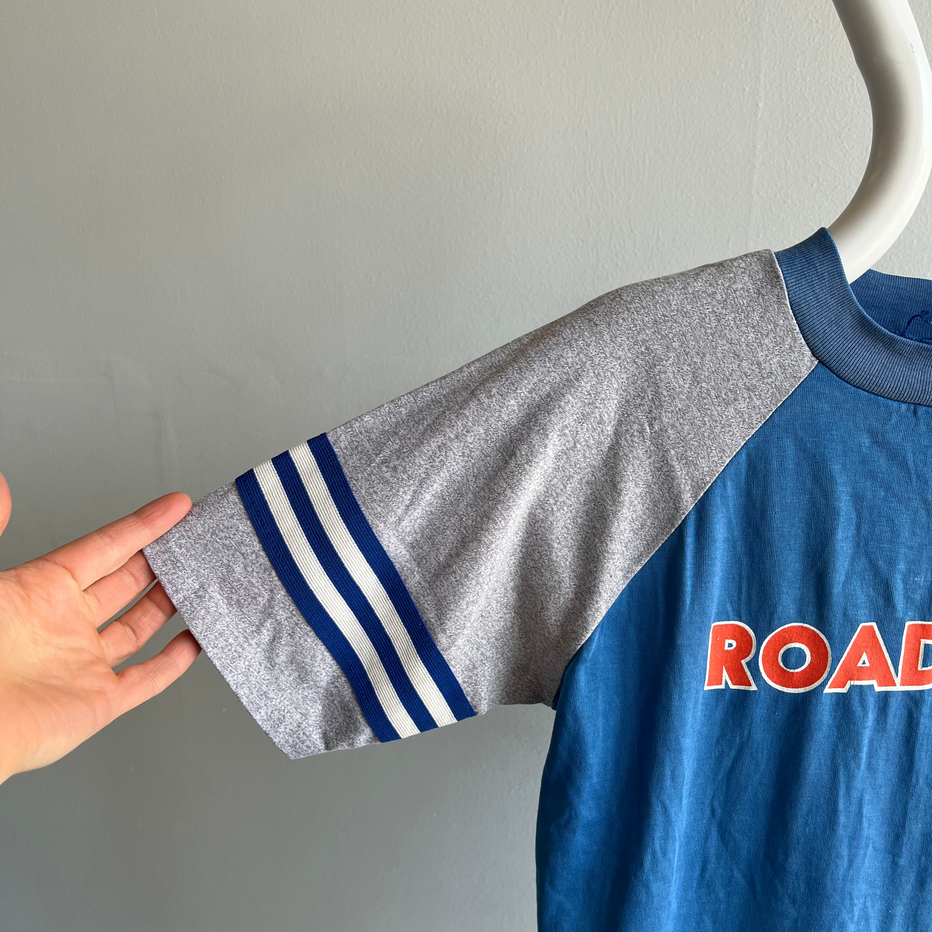 T-shirt à manches courtes de baseball Roadway des années 1970/80 par Velva Sheen