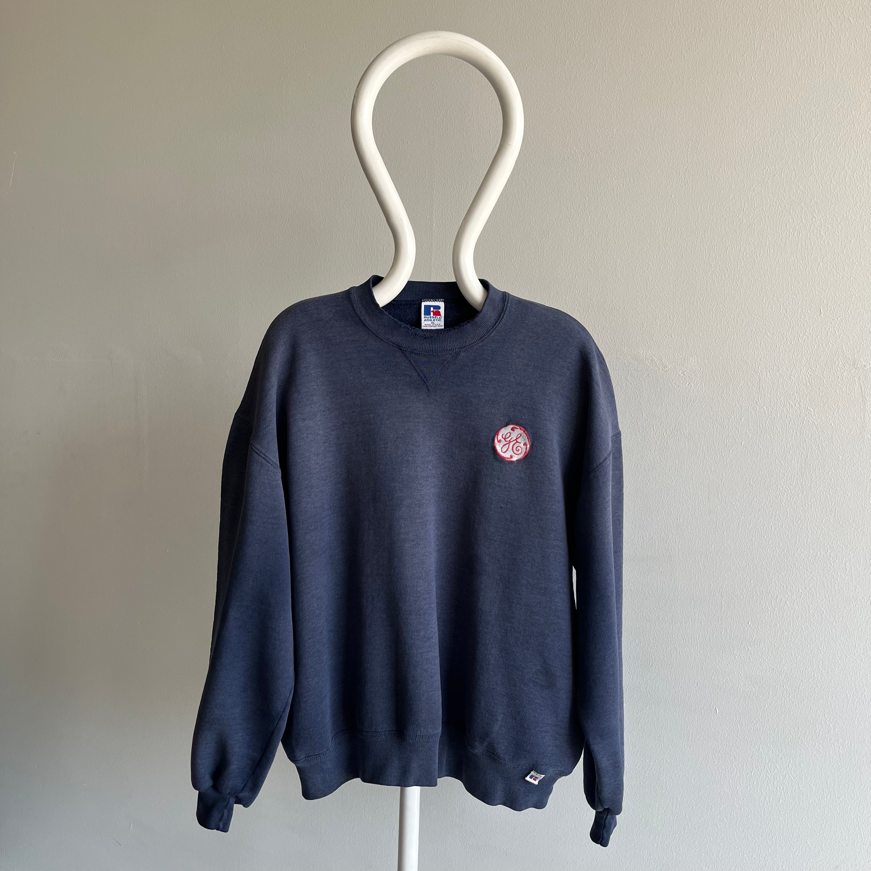 1980/90s DIY General Electric Ultra Sun Faded Russell Brand Sweatshirt