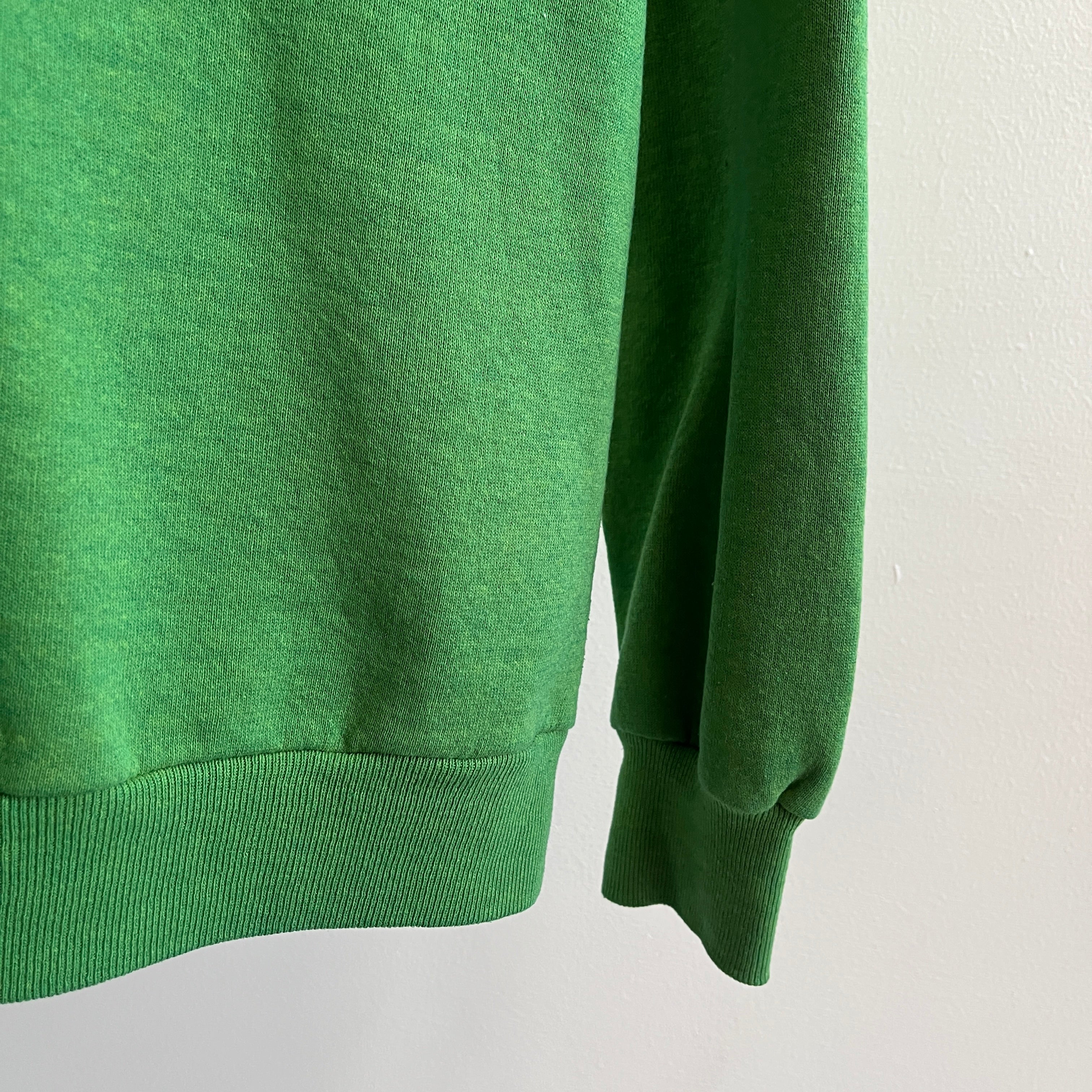 Sweat Jerzees vert lime des années 1980 - superbe couleur !