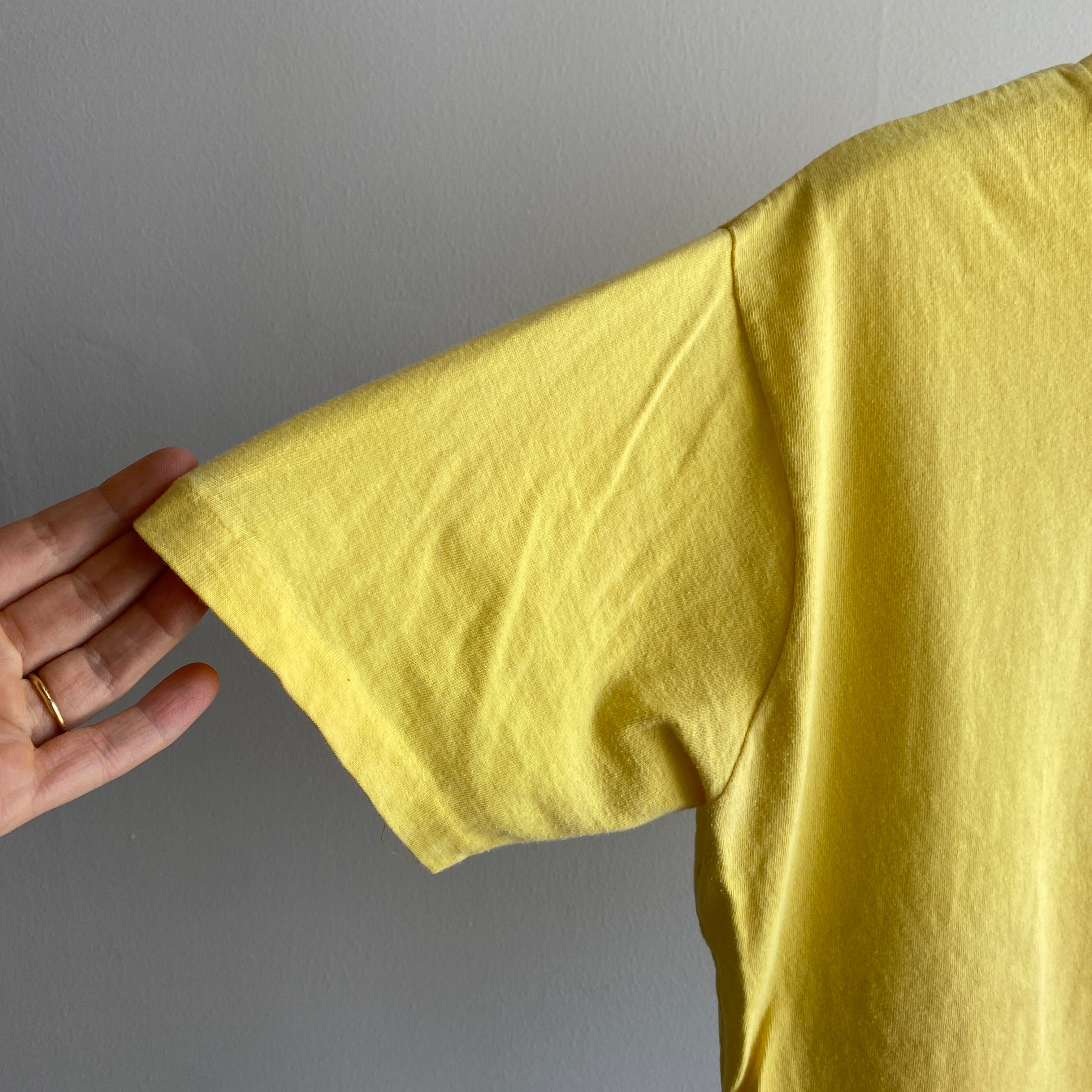 T-shirt de poche jaune vierge McGregor des années 1980/90
