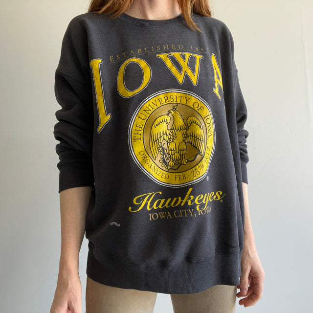 1990s Iowa Oversized Slouchy Worn Sweatshirt