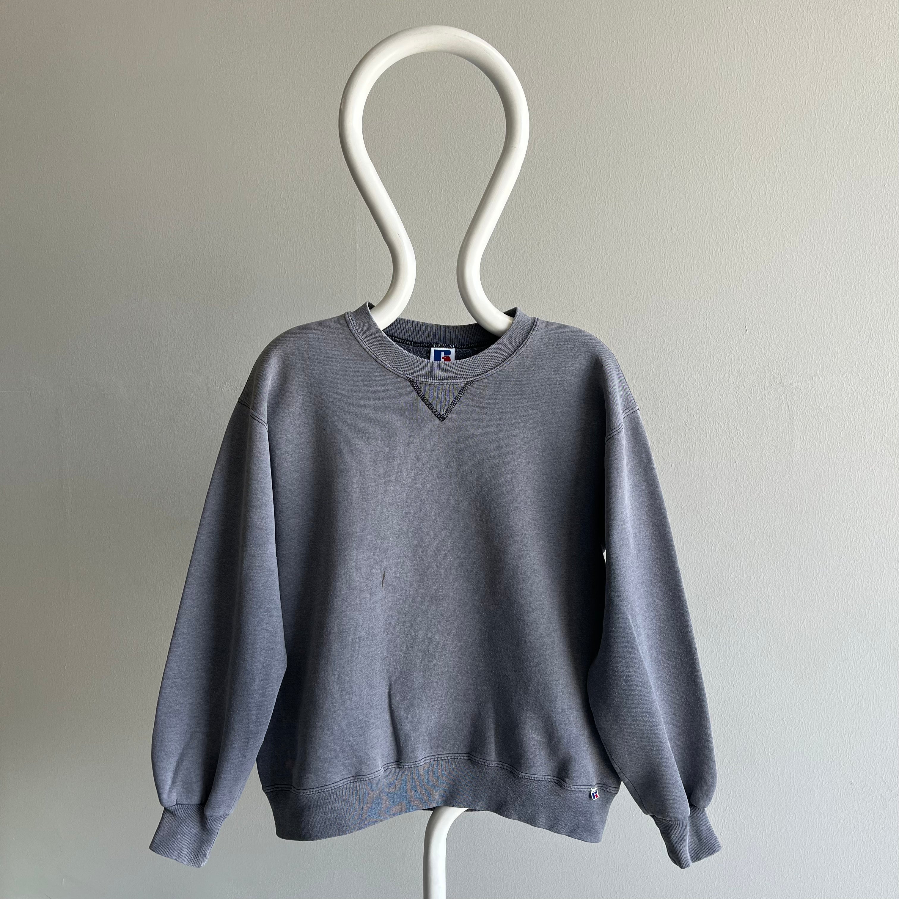 1990s Russell Brand Deep Gray Single V Sweatshirt