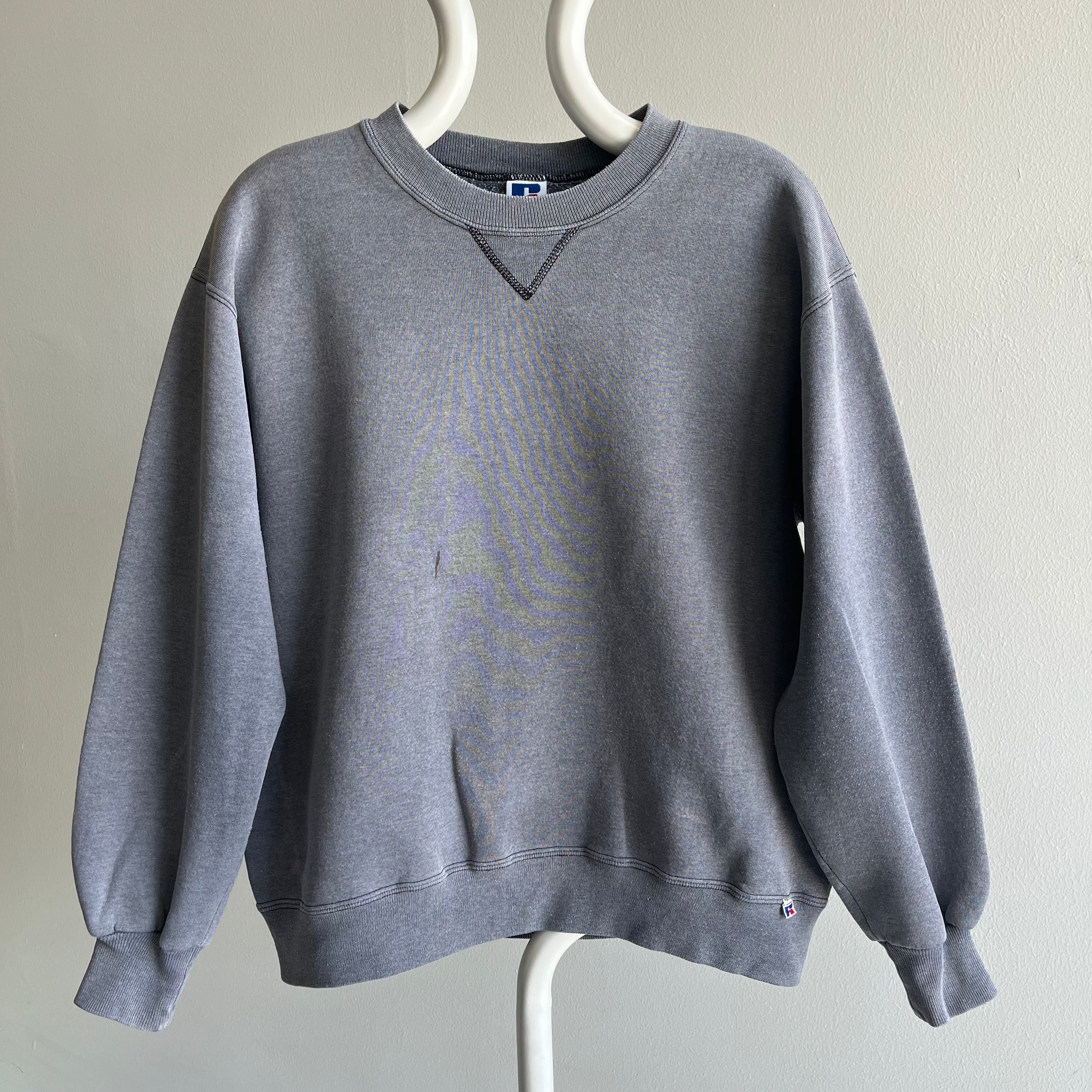 1990s Russell Brand Deep Gray Single V Sweatshirt