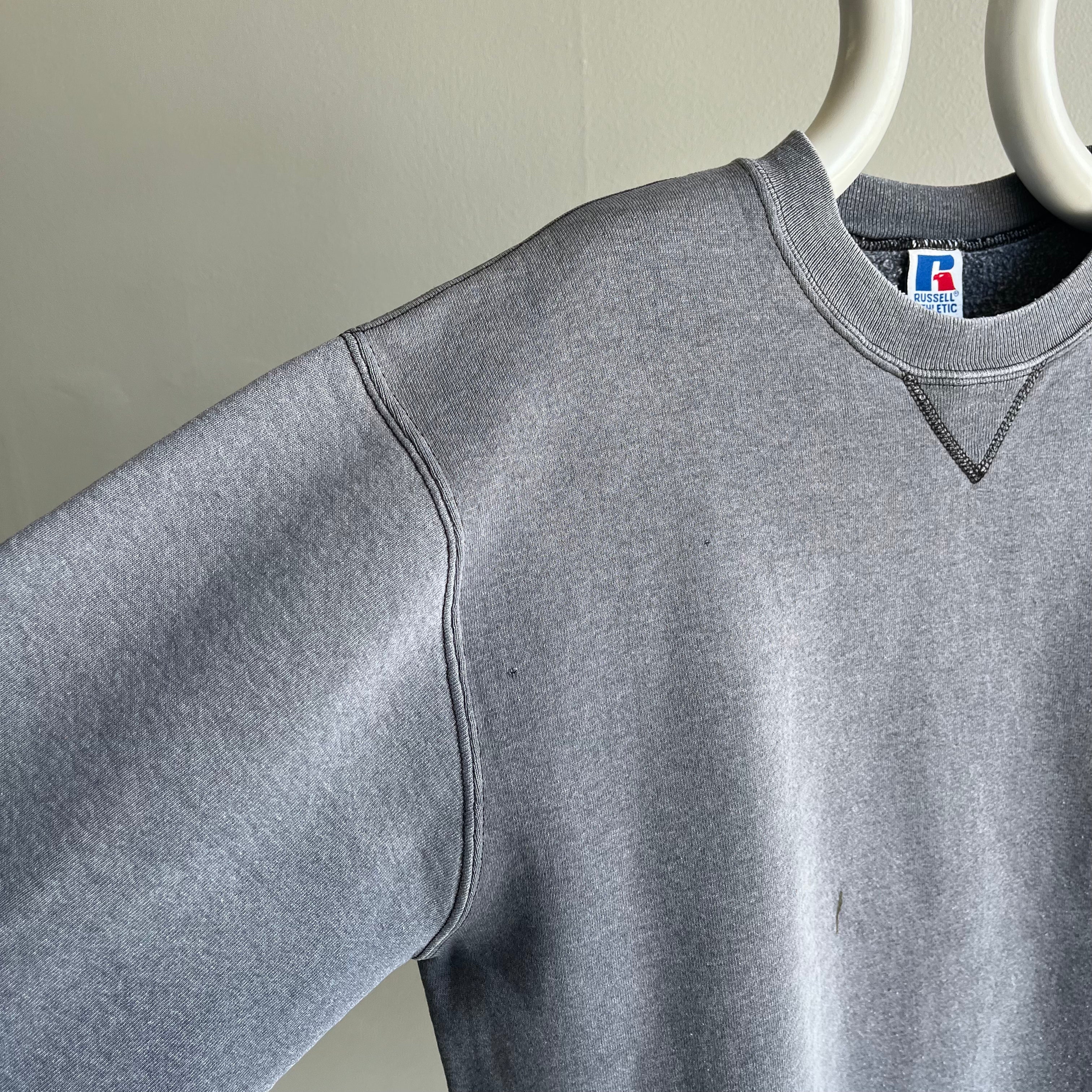 1990s Russell Brand Deep Gray Single V Sweatshirt