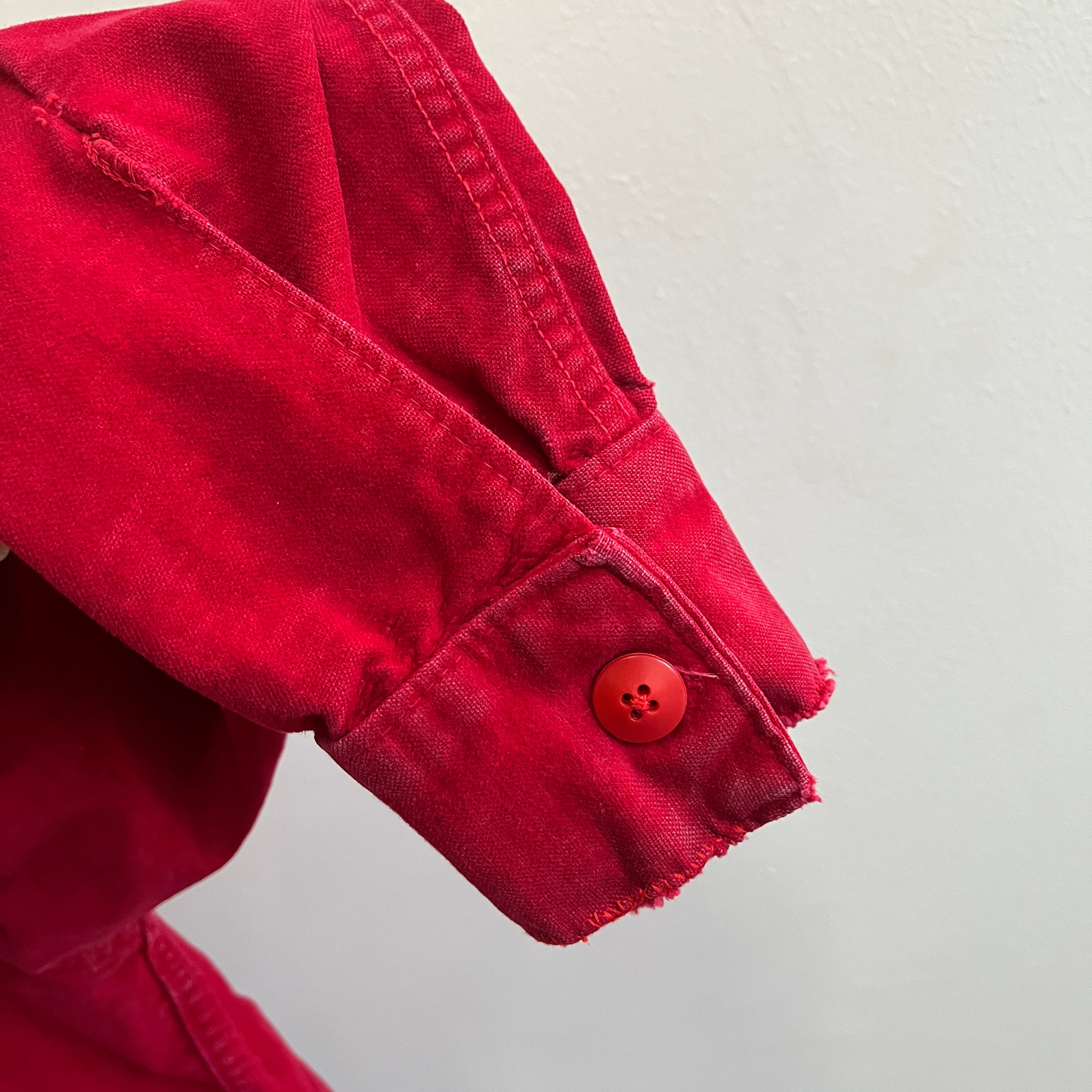 1970s Deep Red Moleskin Cotton Flannel by Frostbite - WOWOWOW