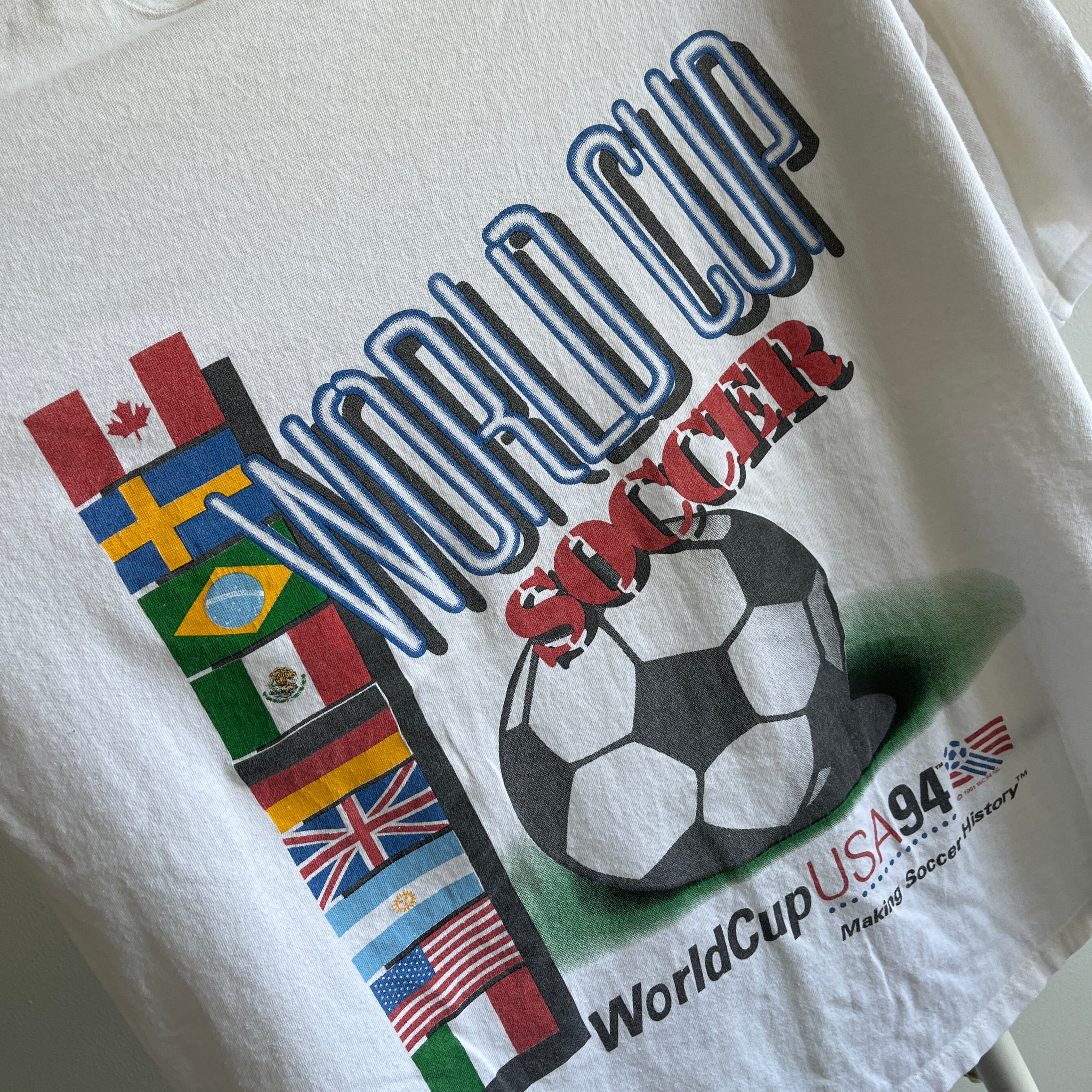 T-shirt coupe du monde de football 1991/4 surdimensionné