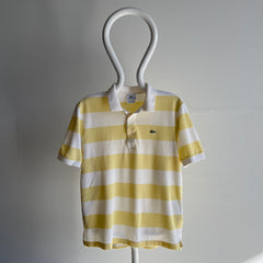 GG 1980/90s Yellow and White Lacoste Striped Polo