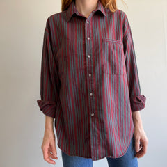 1990s Levi's Striped Single Pocket Shirt with Buttons