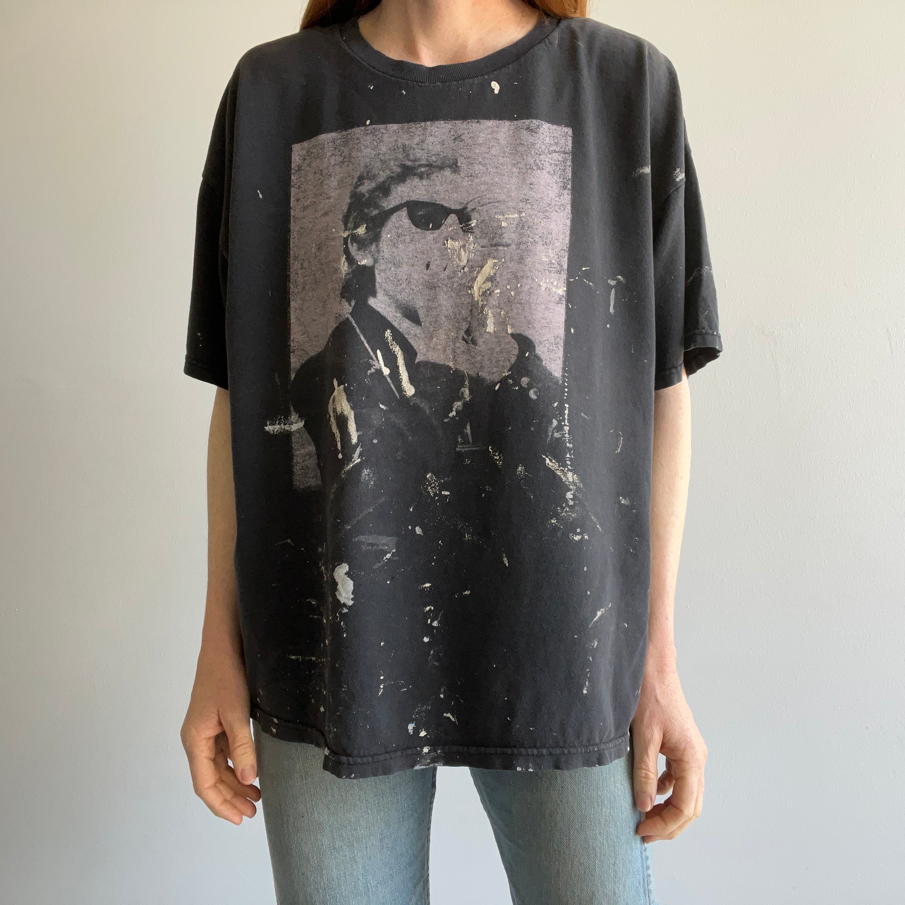 1990s Faded and Paint Stained Bob Dylan T-Shirt