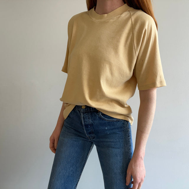 Towncraft des années 1970 !!!! T-shirt raglan fauve/beige/kaki Slouchy Jerzee