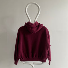 1980s Burgundy Bleach Stained Pullover Hoodie