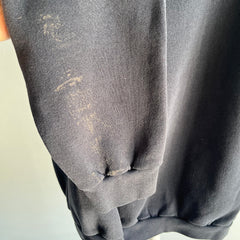 1980/90s Bleach Stained Blank Gray/Black Raglan by Ultra Fleece