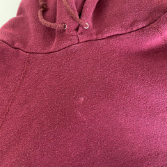 1980s Burgundy Bleach Stained Pullover Hoodie