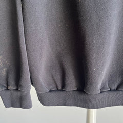 1980/90s Bleach Stained Blank Gray/Black Raglan by Ultra Fleece