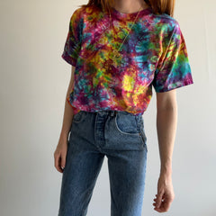 T-shirt tie-dye en coton épais Bayside des années 1990 fabriqué aux États-Unis