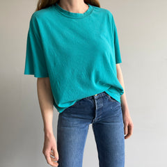 1990s Nicely Worn Blank Teal T-Shirt