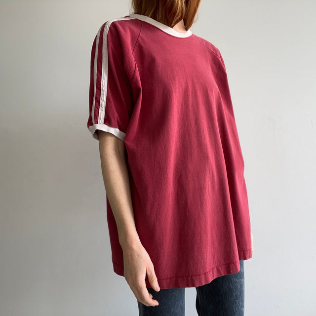 1990s Basic Concepts Double Stripe Cotton T-Shirt