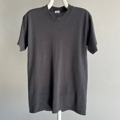 T-shirt 50/50 blanc délavé noir à gris des années 1980 par Duke